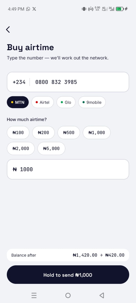 Buying airtime with the network already detected